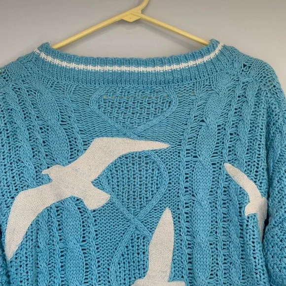 Taylor Swift 1989 Blue Cardigan with White Trim Size M/L Tayor - Picture 5 of 12